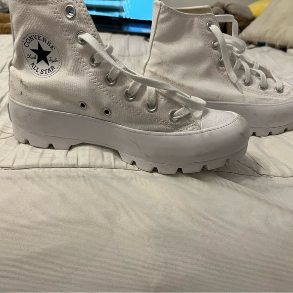 White converse Chuck Taylor All star canvas Platform High top - Picture 1 of 4